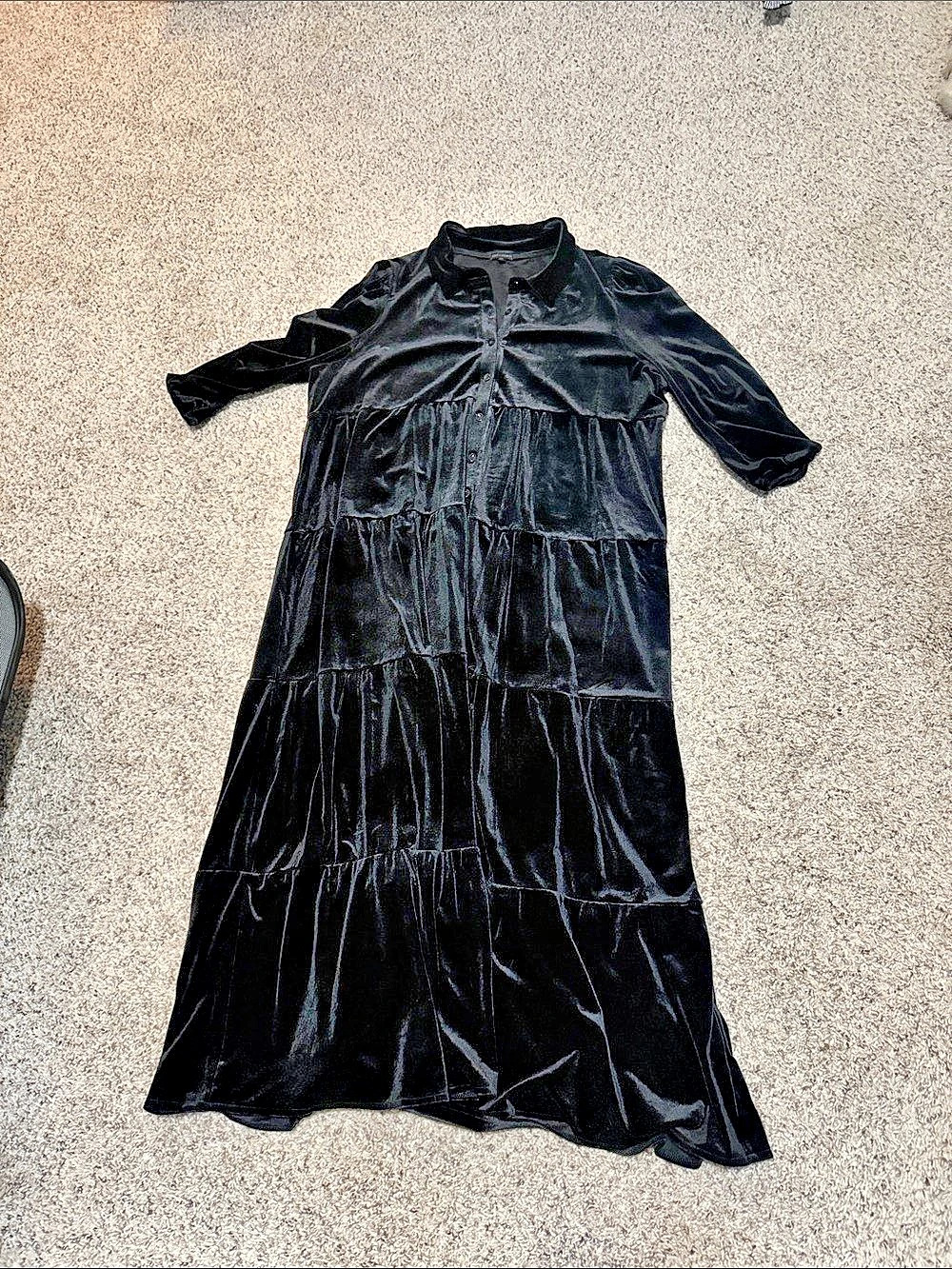 Coco + Carmen Velvet Maxi Dress Black XXL Like New